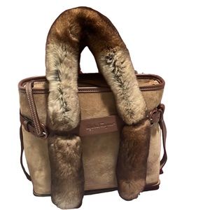 Authentic Salvatore Ferragamo bag w/ fox fur